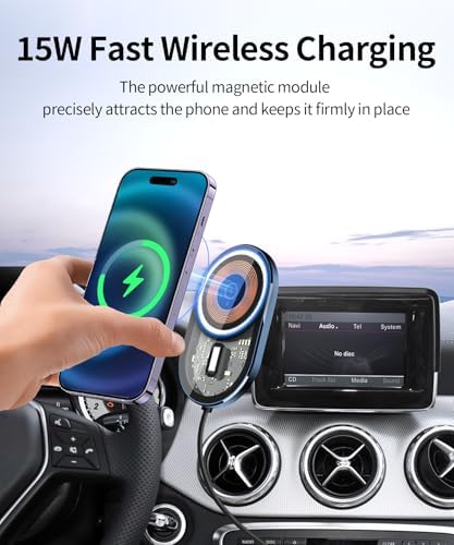 Wireless Charging car Phone Holder for Mercedes Benz CLA-Class 2020-2025/GLB-Class 2020-2025 GLA-Class 2021-2025/A-Class 2019-2022/EQB 2022-2025 Accessories 10.25 inch Screen Fixed Clip – Enhanced Compatibility and Speed