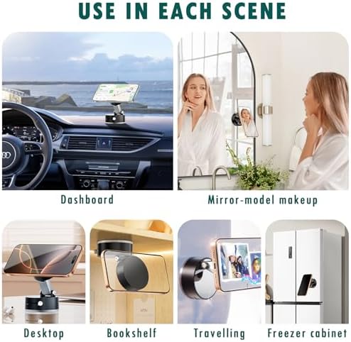 Innovative Magnetic Suction Cup Holder for Smartphones – Adjustable 360° Rotatable Phone Mount with Dual Vacuum & Magnetic Adsorption for Ultimate Stability – Secure & Convenient Driving Accessory for All Devices – Foldable Design for Easy Storage & Hands-Free Navigation