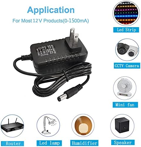 High-Efficiency 12 V 1.5 A Switching Power Supply Adapter – Versatile AC to DC Converter (100-240 V, 50-60 Hz) for LED Lighting, Electronics & More – 18 W Output with 5.5 mm x 2.5 mm Connector – Reliable & Durable Performance for Everyday Use