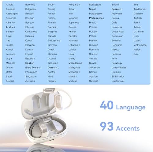 Transform Your Communication with AI-Powered Translation Earbuds – Effortless 40 Language Real-Time Translator with Advanced Bluetooth 5.4 Connectivity, Ergonomic Fit, and Exceptional Battery Life for Global Travelers and Multilingual Conversations