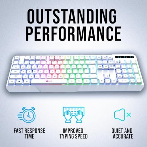 KLIM Chroma RGB Wireless Gaming Keyboard – Ultimate Performance with Long-Lasting Rechargeable Battery, Quick Typing & Water-Resistant Design for PC, PS5, PS4 & Mac – Elevate Your Gameplay with Stunning Backlighting & Enhanced Compatibility