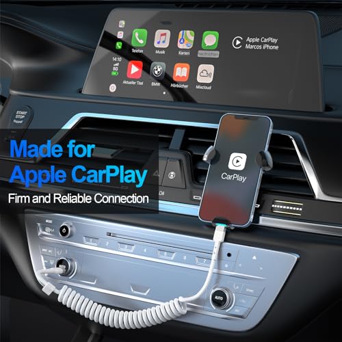 Stylish 3 FT Pink Coiled i Phone Charger 2-Pack – MFi Certified USB to Lightning Cable for Apple Car Play – Fast Charging, Tangle-Free, Trendy Design for Home & On-the-Go Power Solutions