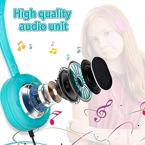 Bulk 18-Pack Kids Over-Ear Headphones – Durable Wired Classroom Headphones for Enhanced Learning & Engagement – Colorful, Comfortable Design with 3.5 mm Compatibility for Boys and Girls – Perfect for Schools, Libraries, and Group Activities