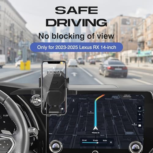 Premium Adjustable Car Phone Holder for Lexus RX 2023-2025 – Hands-Free 14-Inch Screen Mount for All Smartphones – Ultra-Stable Design for Secure Navigation and Easy Access to GPS and Apps – Essential Driving Accessory for Enhanced Safety and Convenience