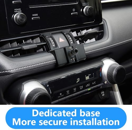 LUNQIN Toyota RAV4 Car Phone Holder (2019-2025) – Premium Adjustable Smartphone Mount with 360° Rotation for Safe Navigation and Hands-Free Calls – Perfect for LE, XLE, SE, Woodland, and RAV4 Hybrid Models – Enhance Road Safety and Accessibility with Durable Design