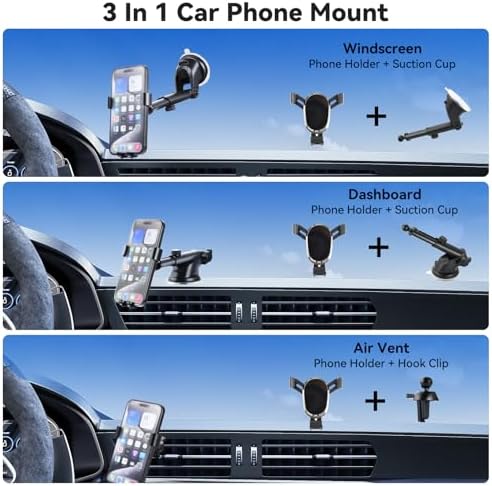 Experience the Ultimate Driving Convenience with UTEBIT Mag Safe Car Mount – 360° Rotating Magnetic Phone Holder for i Phone 15/14/13/12 Pro Max Plus & Universal Compatibility – Secure, Hands-Free Access for Safer Navigation and Calls