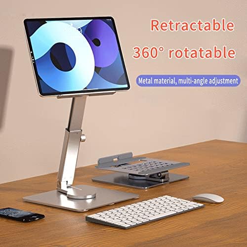 Guazi V 360° Adjustable Tablet Stand – Ergonomic, Foldable Holder for i Pads (10.2-12.9”), Kindles, and Smartphones (4-13”) – Anti-Slip Desktop Mount for Enhanced Comfort in Work, Cooking, Gaming, and Reading – Versatile Device Compatibility and Strain-Reducing Design