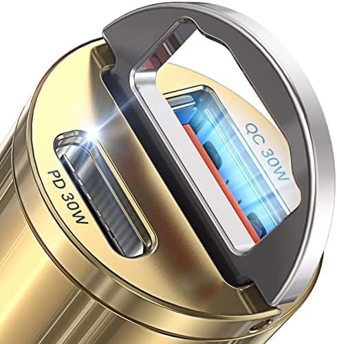 AINOPE 90 W Compact Dual Port USB-C Car Charger – Ultra-Fast Charging for i Phone 16 Pro Max, i Pad, and Samsung Devices – Sleek Metal Design for Maximum Efficiency and Enhanced Compatibility – Smallest Power Delivery Solution for On-the-Go Charging