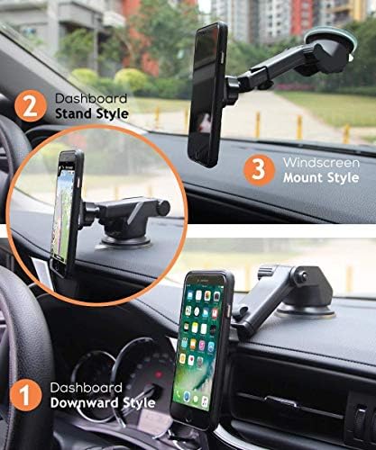 Universal Car Mount Magnetic Mobile Phone Holder for Dashboard & Windshield with 360 Rotating Long Arm & Extra Magnetic Power Designed for India, MagBear Magnetic Car Mount Holder – Enhanced Compatibility and Speed