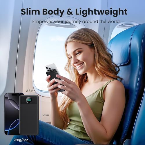 Ultimate USB C Power Bank with Dual Built-in Cables & AC Wall Plug – 13,800 m Ah Fast Charging Powerhouse for i Phone 16/15, Galaxy S23, Tablets – Compact LED Display, Universal Compatibility for On-the-Go Power Solutions