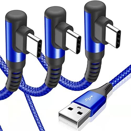 sweguard 10 FT Right Angle USB Type C Charger Cable – Durable Nylon Braided 2-Pack for i Phone 15/16 Pro Max & Samsung Galaxy Models – Enhanced Fast Charging & Tangle-Resistant Design for Ultimate Convenience and Performance