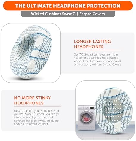 Upgrade Your Beats: WC Sweat Z Studio Earpad Covers for Studio 2 & 3 | Revolutionary Sweatproof Design, Effortlessly Washable, Perfect Fit | Unmatched Protection for Headphones & Enhanced Comfort