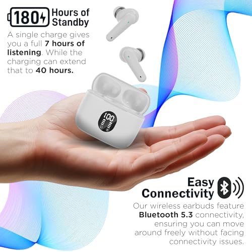Elevate Your Audio Experience with My Joy Classic Wireless Earbuds – Stylish Van Gogh-Inspired Design, Dual Microphones for Crystal-Clear Calls, IPX5 Sweatproof for Active Lifestyles, Enjoy Up to 7 Hours of Playtime, Noise-Reducing Technology, Effortless Wireless Charging and Enhanced Compatibility for Seamless Device Connection
