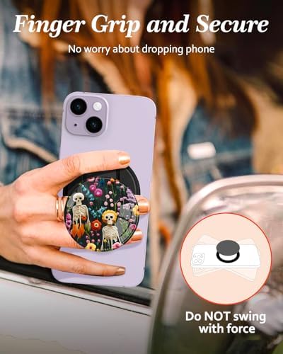 Adorable Cartoon Mag Safe-Compatible Phone Grip Stand – Lightweight Kickstand Ring Holder for Enhanced Usability – Perfect Accessory for i Phone 16/15/14/13/12 with Playful Design for Women and Girls – Durable, Easy-to-Install Magnetic Phone Accessory