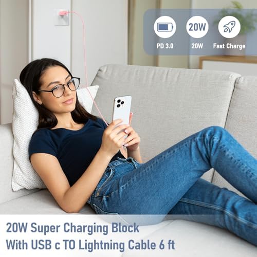 Ultra-Fast Charging Kit for i Phone 14/13/12 – 20 W USB-C Power Block & Dual 6 FT Lightning Cables in Vibrant Green – Superior Compatibility for Pro/Plus Models – Recharge Up to 50% in Just 30 Minutes – Stylish, Durable Design for Daily Use – Maximum Efficiency Meets Trendy Aesthetics
