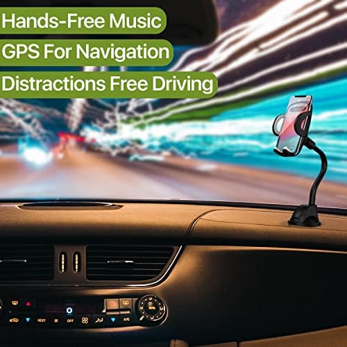 LAX Gadgets Premium Cup Holder Phone Mount – Universal Fit for i Phone 13 & Samsung Galaxy S20 – Hands-Free Driving Accessory with 360-Degree Rotation for GPS & Smartphones – Durable & Easy to Install Solution for Secure Vehicle Connectivity