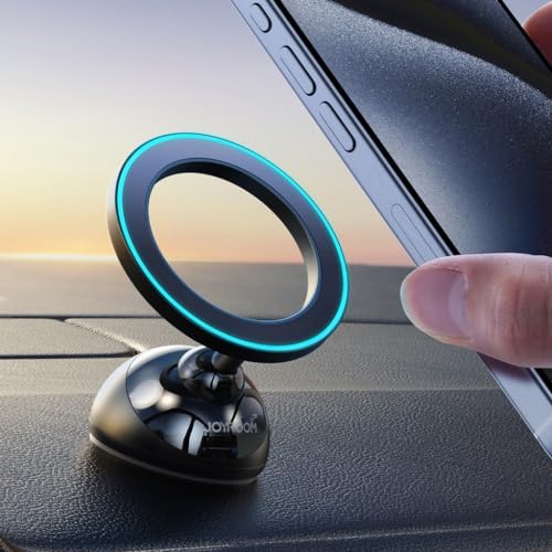 JOYROOM Mag Safe Car Mount – Ultra-Durable All-Metal Magnetic Phone Holder for i Phone 13/14/15/16 – 360° Rotatable Dashboard & Windshield Mount for Safe, Hands-Free Navigation and Calls