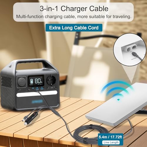 Ultimate 3-in-1 DC Charging Cable for Starlink Mini – 18 FT Extra Long Power Cord with Barrel Plug, USB-C & DC Connectivity – Superior Durability, Enhanced Charging Speed & Outdoor Compatibility for All Your Devices