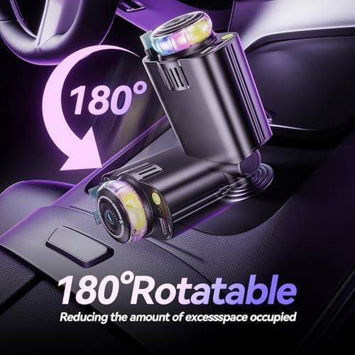 Revolutionary 5-in-1 Retractable Car Charger with Aromatherapy and Starlight Projection – 69 W Fast USB-C Charger for i Phone 16/15/14/13/12 and Android Devices, Dual Charging Ports, Stress-Relieving Air Freshener, and Tangle-Free Design for Enhanced Driving Comfort