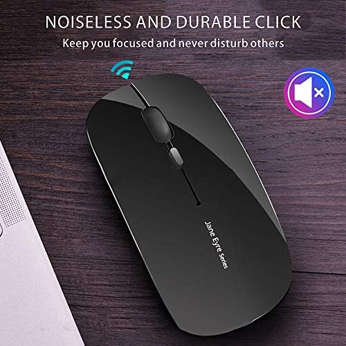 Uciefy Q5 Slim Rose Gold Wireless Mouse – Portable Optical Rechargeable Design with Silent Click, USB Receiver & Type C Adapter for Effortless PC, Laptop & Desktop Compatibility – Elevate Your Workspace with Style & Precision
