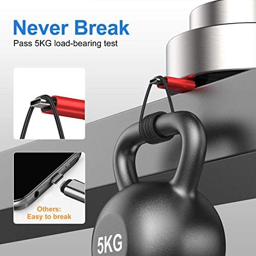 Premium 10 FT Braided USB Type-C Cable 5-Pack – High-Speed 3 A Fast Charging for Samsung Galaxy S10/S9/S8 Plus, Note 10/9/8, LG V50/V40/G8/G7 – Durable and Flexible Charge & Data Transfer Solution – Essential Accessory for Home, Office, and Travel