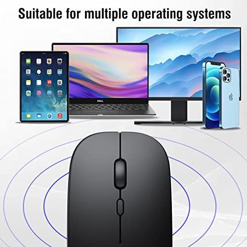 Ultimate Wireless Bluetooth Mouse for i Pad, Mac Book Pro, Air, and PCs – Rechargeable Silent Design for Productivity on the Go – Portable Slim Dual Mode Mouse with LED Indicators and Universal Compatibility