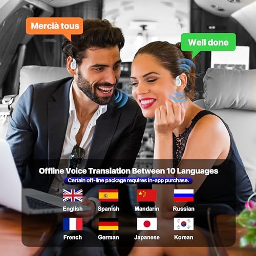 Transform Your Communication with OWS AI Translation Earbuds – Real-Time Translator Earphones in Stylish Black-Orange, Featuring 144 Language Support, Ergonomic Comfort, and Superior Audio Quality for Travelers, Professionals, and Language Enthusiasts