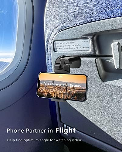 Mii KARE Universal Airplane Phone Holder – Innovative 360-Degree Rotating Smartphone Mount for Ultimate In-Flight Entertainment, Lightweight and Durable Travel Companion for Effortless Viewing on Tray Tables, Perfect for Long Flights and Quick Getaways