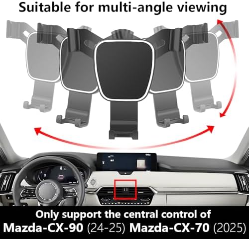 Mazda CX-90 and CX-70 2024-2025 Car Phone Holder – Premium Smartphone Mount with 360-Degree Rotation for Safe Navigation – Sleek Interior Accessory for Hands-Free Driving and Easy Installation