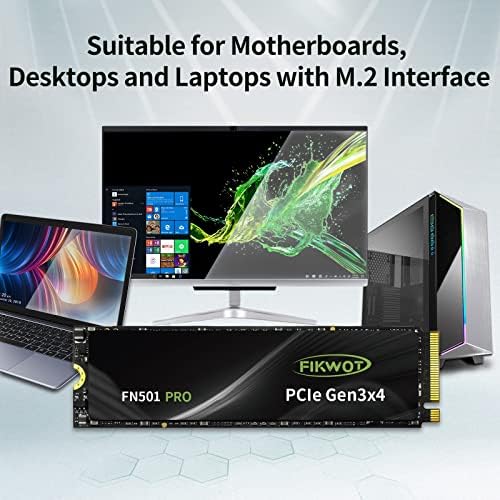 Revolutionize Your Computing with FN501 Pro 256 GB NVMe SSD – High-Speed M.2 2280 PCIe Gen3 Internal Drive with Graphene Cooling, Achieving Up to 3,500 MB/s for Unmatched Performance in Gaming and Multitasking, Compatible with Laptops & Desktops