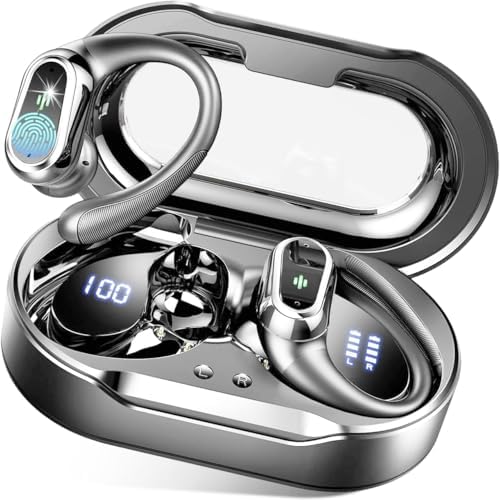 Rolosar Bluetooth 5.4 Sport-Optimized Wireless Earbuds – IP7 Waterproof with Advanced ENC Noise Cancellation, Ergonomic Earhooks for Ultimate Comfort, Dual LED Battery Indicator, 50-Hour Playback – Ideal for Running, Fitness, and Everyday Use