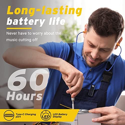 Cuzabe Noise-Canceling Bluetooth Ear Plugs – High-Performance Wireless Earbuds with 60-Hour Battery Life for Construction & Motorcycle Use, Ergonomic Design for All-Day Comfort, Integrated Mic for Hands-Free Control, Superior Audio Quality for Professionals