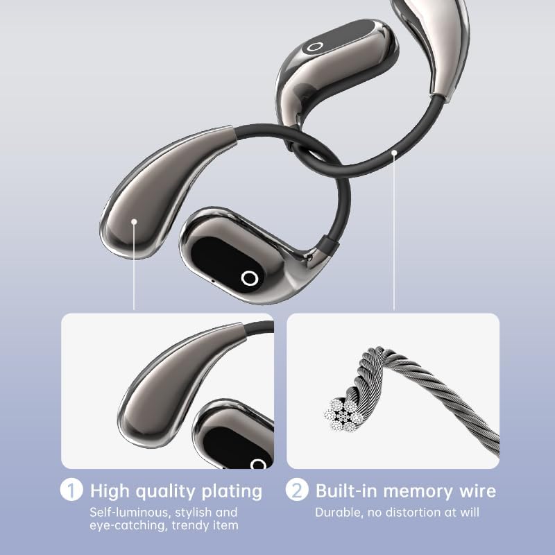 Ultimate Comfort and Performance: OWS Bluetooth 5.4 Open Ear Wireless Earbuds – IPX5 Waterproof, Ergonomic Design with Secure Earhooks, 48-Hour Battery Life, and Built-in Microphone for Seamless Communication – Perfect for Joggers, Fitness Lovers, and Fidget Spinner Enthusiasts