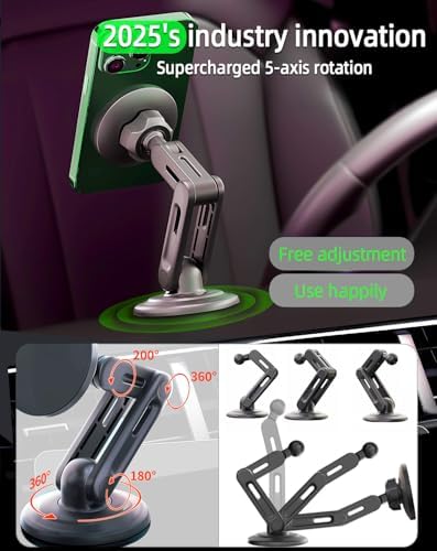 Revolutionize Your Driving with the 15 W Mag Safe Car Mount Charger – Ultra-Strong Magnetic Holder for i Phone 12-16 Pro Max Plus, Qi2 Wireless Technology, Three-Fold Rotation for Optimal Convenience and Safety, LED Charging Indicator – The Ultimate Solution for Effortless Navigation and Hands-Free Communication