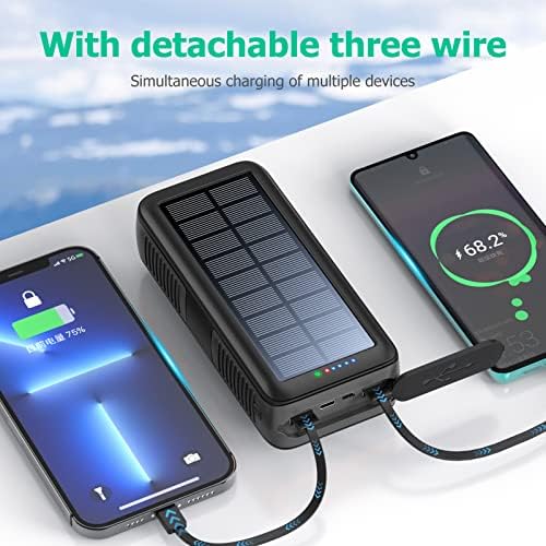 Ultimate 63200 m Ah Solar Power Bank with Hand Crank & 4 LED Flashlights – Fast Charging Emergency Battery Pack for Hiking, Camping, and Survival – Unmatched Durability and Safety Features for All Outdoor Adventures – Dual Input & Output Compatibility, Water & Drop Resistant Design for Extreme Conditions