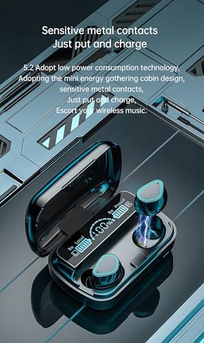 Revolutionary True Wireless Earbuds with Bluetooth 5.3 – IP7 Waterproof Sport Headset with Touch Control & Built-in Mic for Ultimate Audio Freedom – LED Power Display for On-the-Go Convenience – Model 10