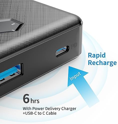 Ultra-Slim 20000 m Ah Portable Power Bank with PD 20 W & QC 3.0 Fast Charging – Dual USB-C Ports for Quick Simultaneous Charging – Compatible with i Phone 16/15/14/13/12, Samsung S22/S21, Google Pixel & More – Enhanced Safety Features for Reliable Performance – Perfect Travel Companion in Stylish Blue