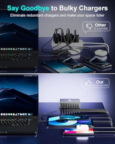 High-Powered 440 W Ga N 8-Port USB-C Charging Hub – Dual PD & PPS Fast Charger for Mac Book Pro/Air, i Phone 16/15/14/13/Pro Max – Compact, Durable Solution for Home, Office & Travel Efficiency