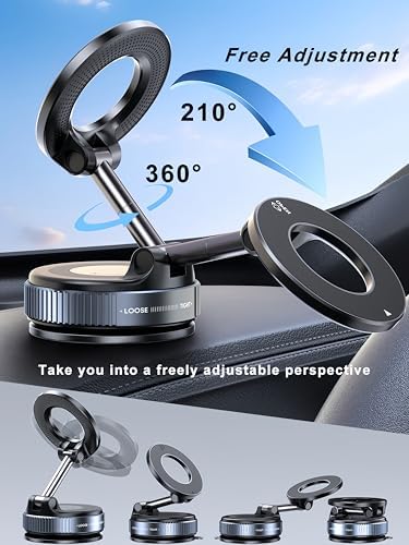 Ultimate 360° Nano Gel Magnetic Car Phone Holder – Unrivaled Suction Power & Magnetic Grip for i Phone 16 Pro Max – Enhanced Magsafe Compatibility with Customizable Angles for Effortless Navigation & Easy Residue-Free Installation