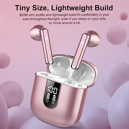 Jesebang Pink Bluetooth 5.3 Wireless Earbuds – Stylish Stereo Earphones with ENC Microphone, 30-Hour Playtime, IP7 Waterproof Rating for Gym & Outdoor Adventures, Dual LED Battery Display – Ultimate Audio Freedom on the Move