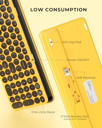 Elevate Your Typing with the Stylish seenda Bluetooth Typewriter Keyboard in Barbie Purple – Multi-Device Compatibility for i Pad, Android, Mac & Windows with Full Number Pad and Tablet Holder for Enhanced Productivity!