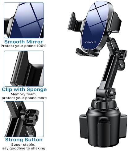 Miracase Adjustable Long Neck Car Cup Phone Holder – Upgraded Universal Smartphone Mount for i Phone, Samsung, and Google – Stylish Pink Design for Enhanced Stability and Easy Access to Navigation and Music – Perfect Vehicle Accessory for Safe Hands-Free Driving