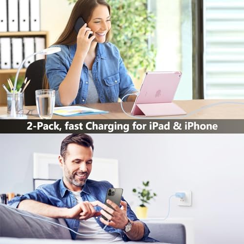 Ultimate 10 FT USB-C Fast Charging Kit for i Phone 16 and 15 – 20 W Power Adapter & Extra Long Cord for Rapid Charging of i Pads and Android Devices – Enhanced Compatibility and Durability for Everyday Use