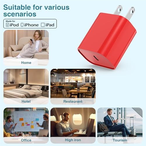 Ultra-Fast 20 W USB C Charger Block – 4 Pack for i Phone 16/15 & Multi-Device Compatibility – Compact Power Adapter for Apple, Samsung, Google – Essential Travel Charging Solution with Enhanced Durability and Safety Features