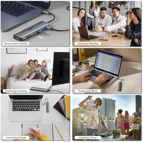 Acer 7-in-1 USB C Hub with 4 K HDMI Splitter – Ultimate Connectivity Solution for Laptops & PCs – Fast 5 Gbps Data Transfer, PD 100 W Charging & SD Card Reader – Transform Your Workspace with Enhanced Performance and Versatility