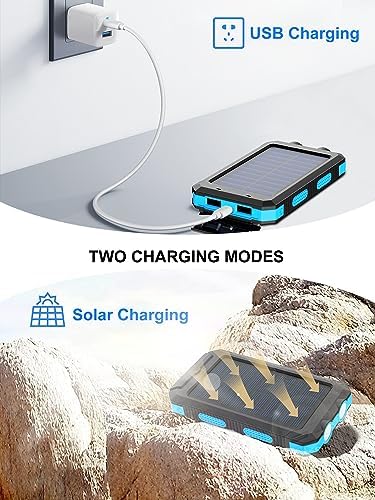 Ultimate 38800 m Ah Waterproof Solar Power Bank – High-Capacity Outdoor Charger with Dual USB-C Ports & Integrated LED Flashlights for i Phone, Samsung, i Pad – Perfect for Camping, Hiking, and Outdoor Adventures
