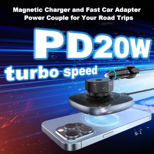 for Magsafe Car Mount Charger with USB C Cable & Car Cigarette Lighter Adapter,15W Magnetic Phone Holder for Your Car Accessories for Women,Men,Car Phone Charger for 16/15/14/13/12,Galaxy S22/S21 – Enhanced Compatibility and Speed