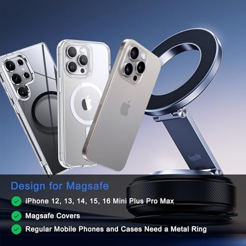 Transform Your Driving with the Versatile 360° Magnetic Phone Holder – Superior Nano Gel Suction Mount Compatible with Mag Safe for i Phone 12-16 Pro Max – Optimal Stability & Customizable Viewing Angles for Cars, Trucks, and Boats – Experience Effortless Hands-Free Navigation and Safety
