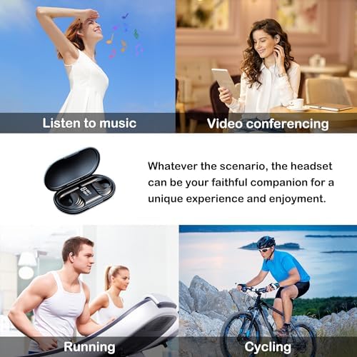 Active Lifestyle Open-Ear Bluetooth Headphones: Superior Noise Cancelling Earbuds with LED Battery Display and Effortless Wireless Charging – Tailored for Fitness, Running, and Sports with Advanced Bluetooth 5.3 Connectivity for Unmatched Stability and Comfort