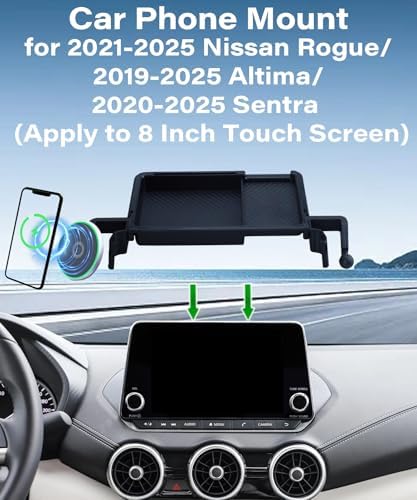 Transform Your Nissan Rogue, Altima, or Sentra with Our Cutting-Edge Car Phone Holder Featuring 15 W Fast Wireless Charging and 8-Inch Touch Screen Compatibility – Sleek Magnetic Mount for Effortless Access and Enhanced Vehicle Aesthetics